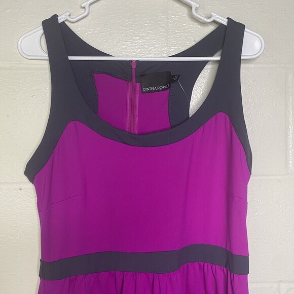 Cynthia Rowley Stretch Fit & Flare Sleeveless Skater Dress Large Fuchsia Pink - Picture 5 of 9